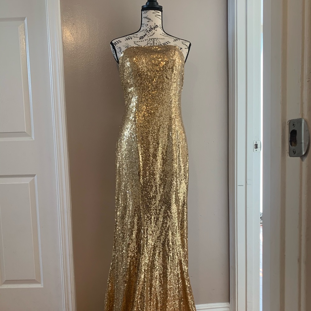 Gold Sequin- Floor length gown